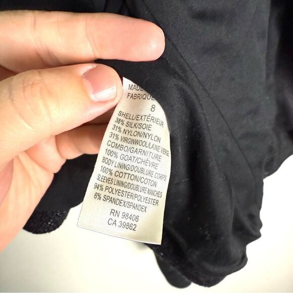 Theory Black Scheli Cross Hatch Silk Goat Leather Moto Jacket Size 8 B0602101 - Picture 13 of 16